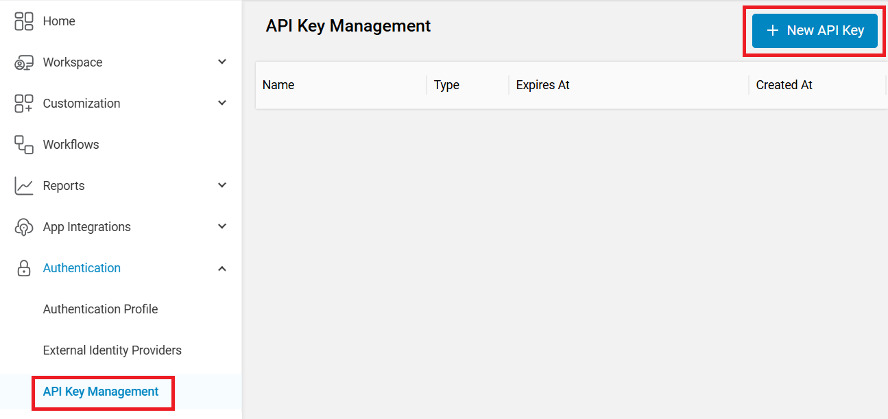 API Key Management - New Admin API Key