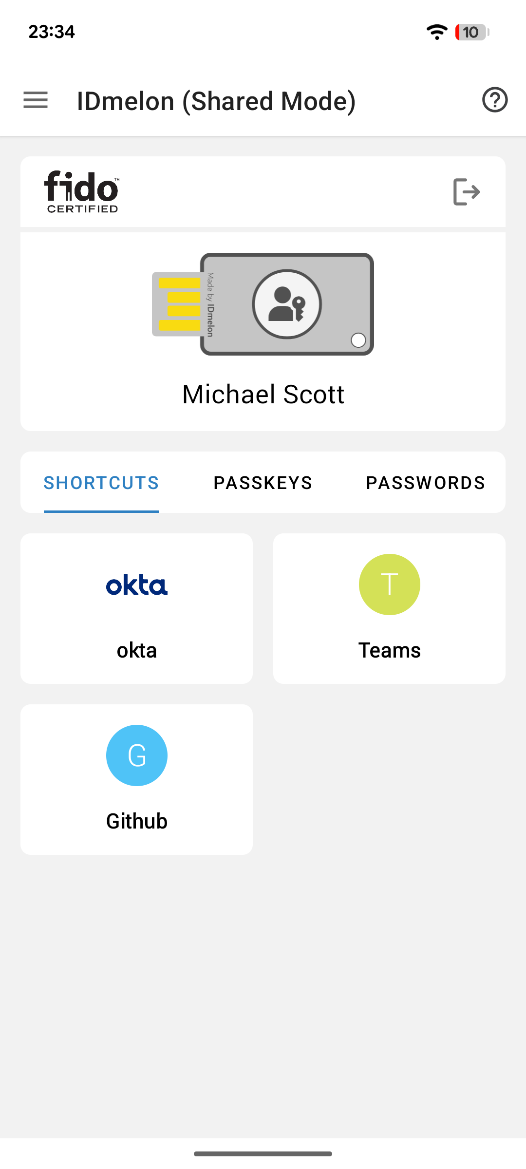 A signed-in user with shortcut tiles for Okta, Teams, and Github