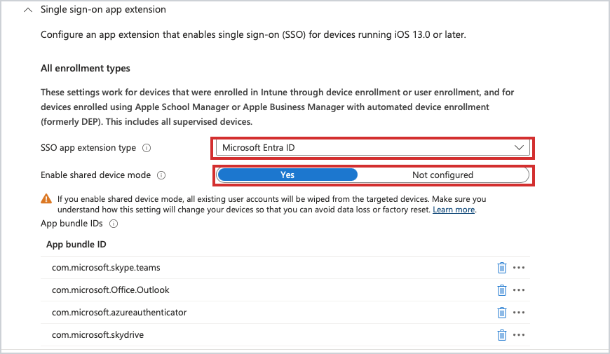 Microsoft Entra ID extension with shared device mode on