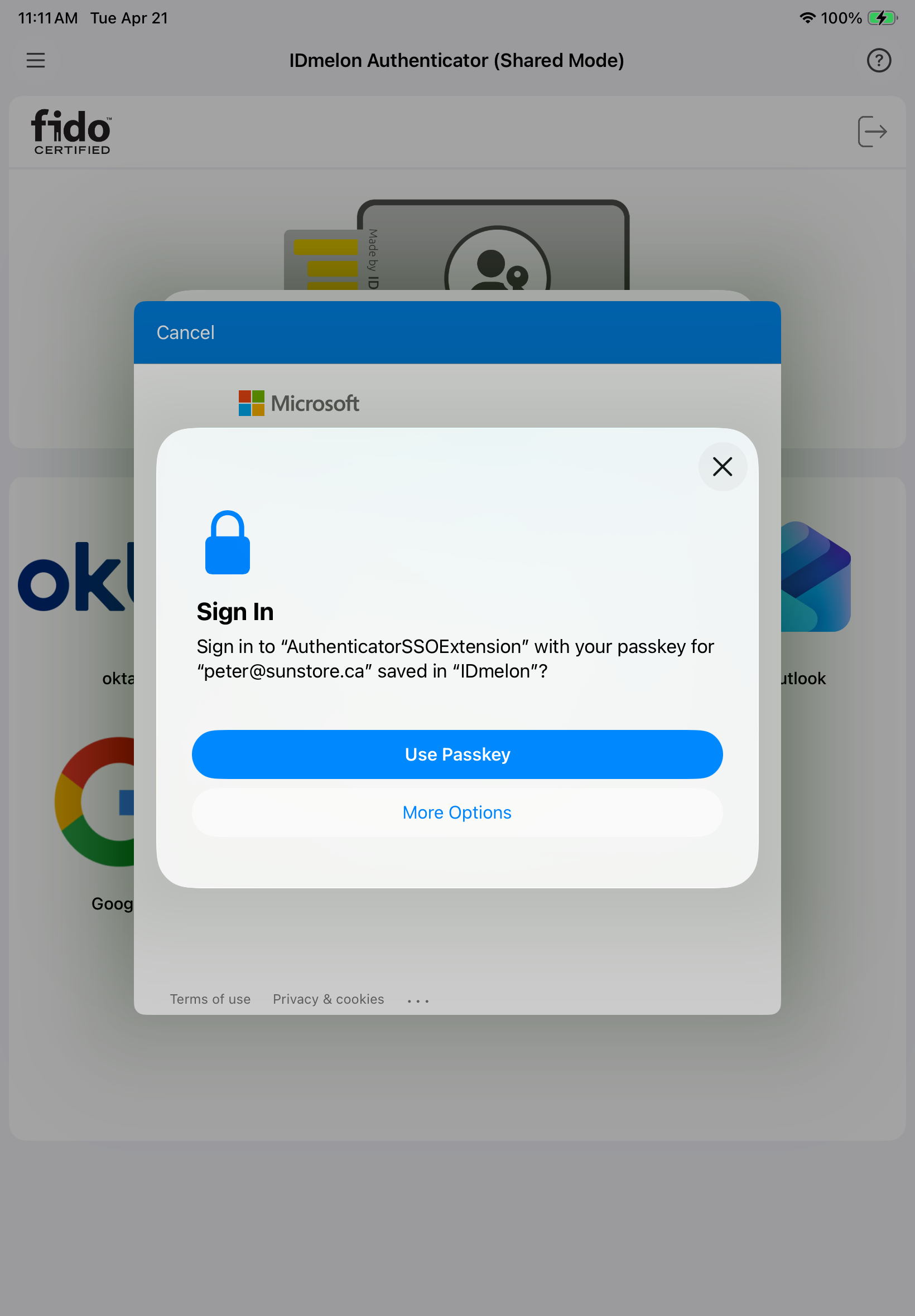 Passkey prompt