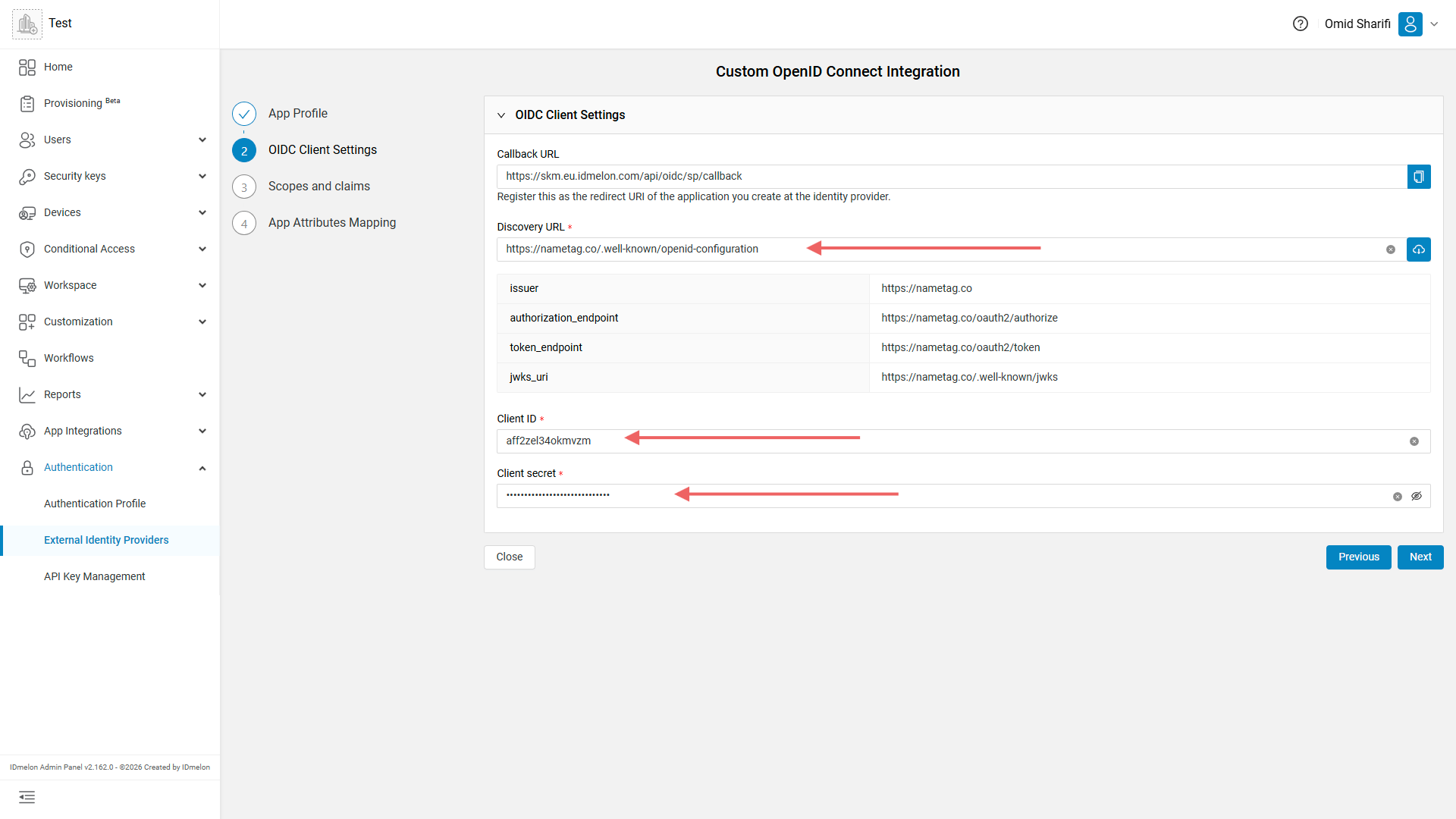 Custom OIDC IDmelon 5