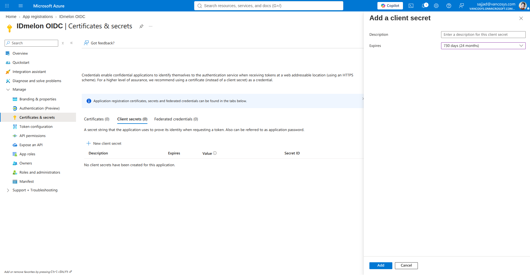 Entra OIDC Window 4