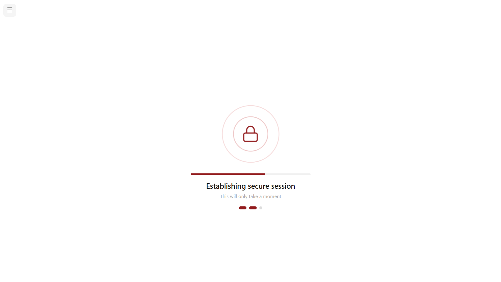 Loading Screen - Establishing secure session