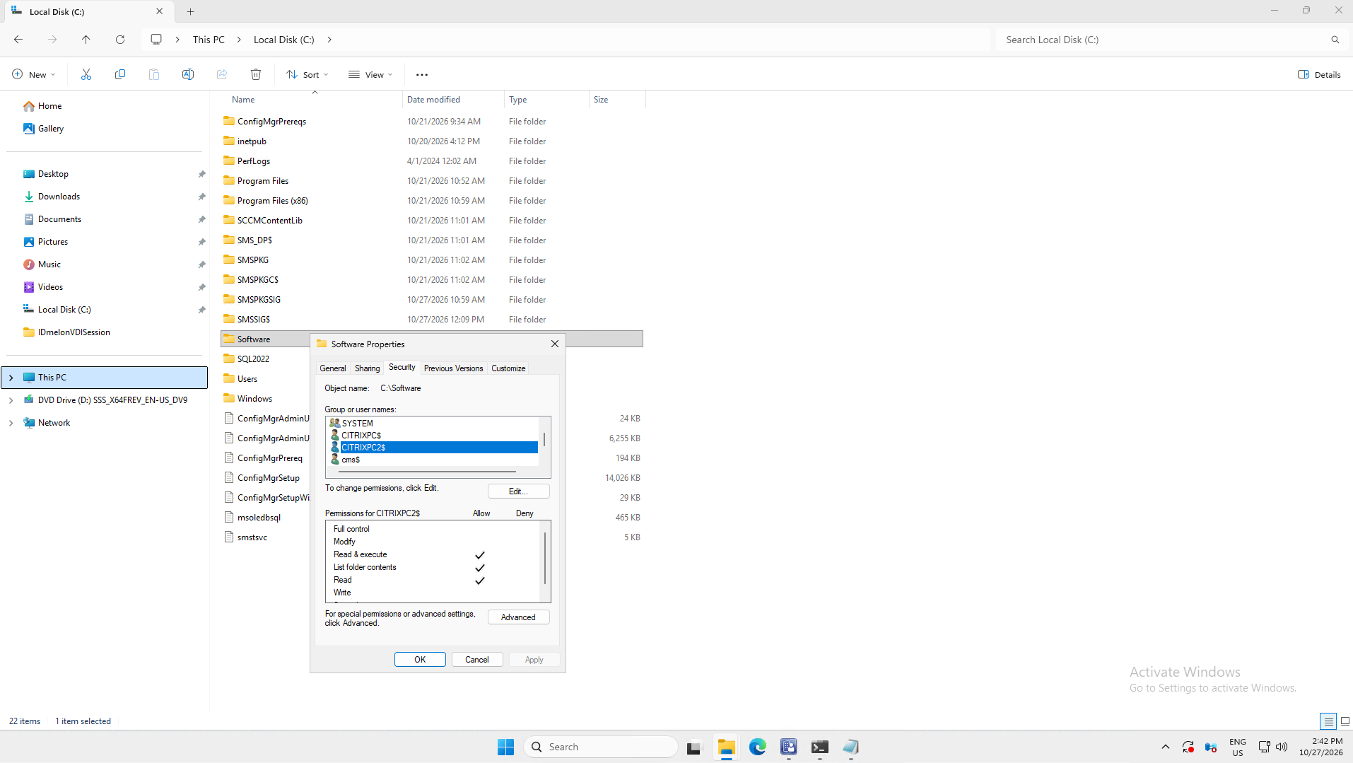 Folder security