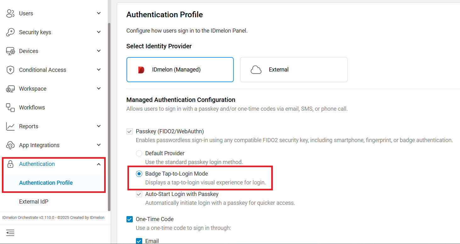 Enabling Tap-to-Login Mode