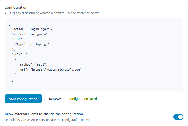 The workflow automation configuration in WebLogin&rsquo;s options