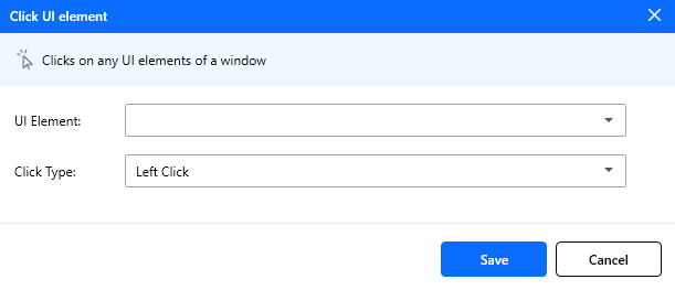 Click on UI element action