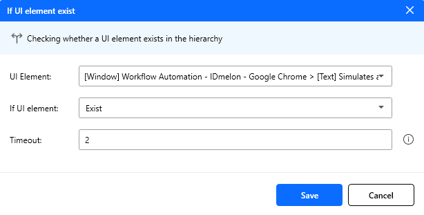 If UI element exists action