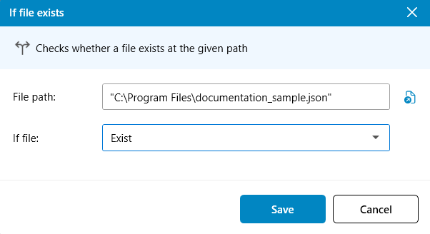 If file exists action