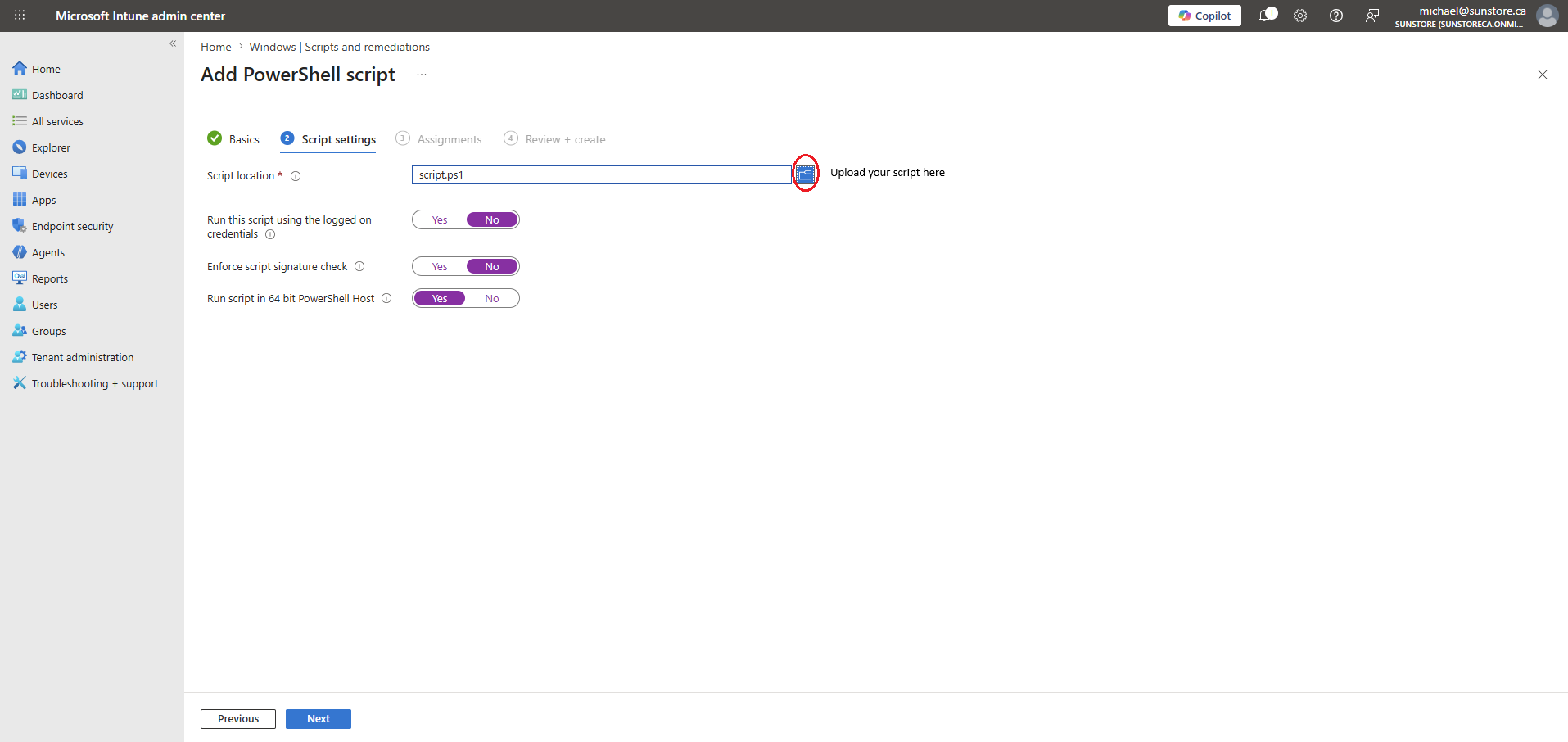 Register Automation Command Intune - 2