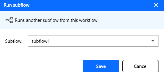 Run subflow action