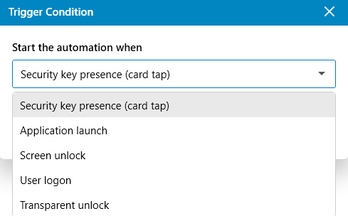 Trigger condition window