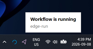 Workflow running indicator