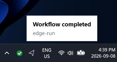 Workflow completed indicator